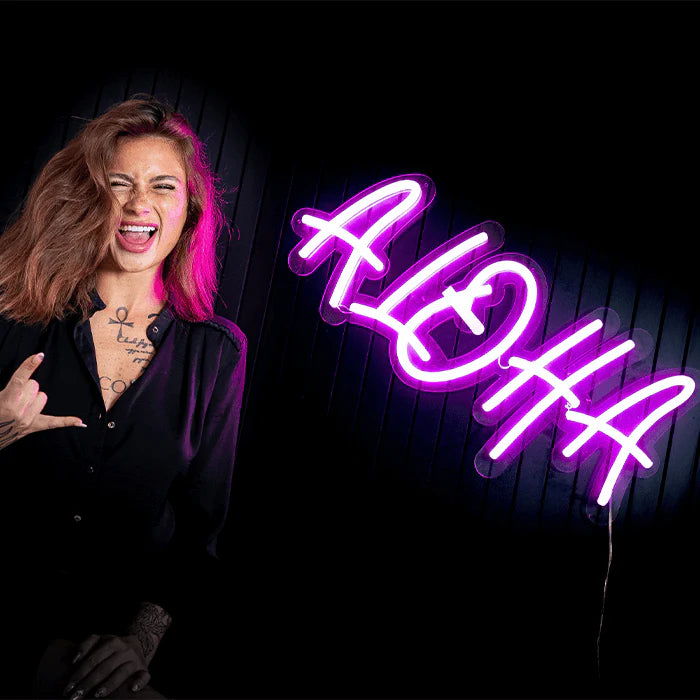 🌸 &quot;Aloha&quot;  שלט ניאון