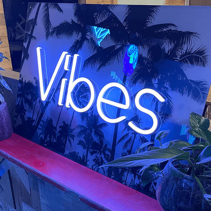 🌴 &quot;Vibes&quot; שלט ניאון